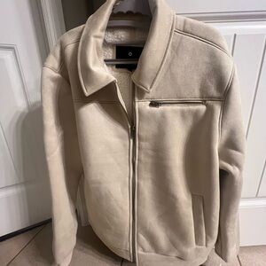 Ben Sherman Men's Beige Zip-Up Coat